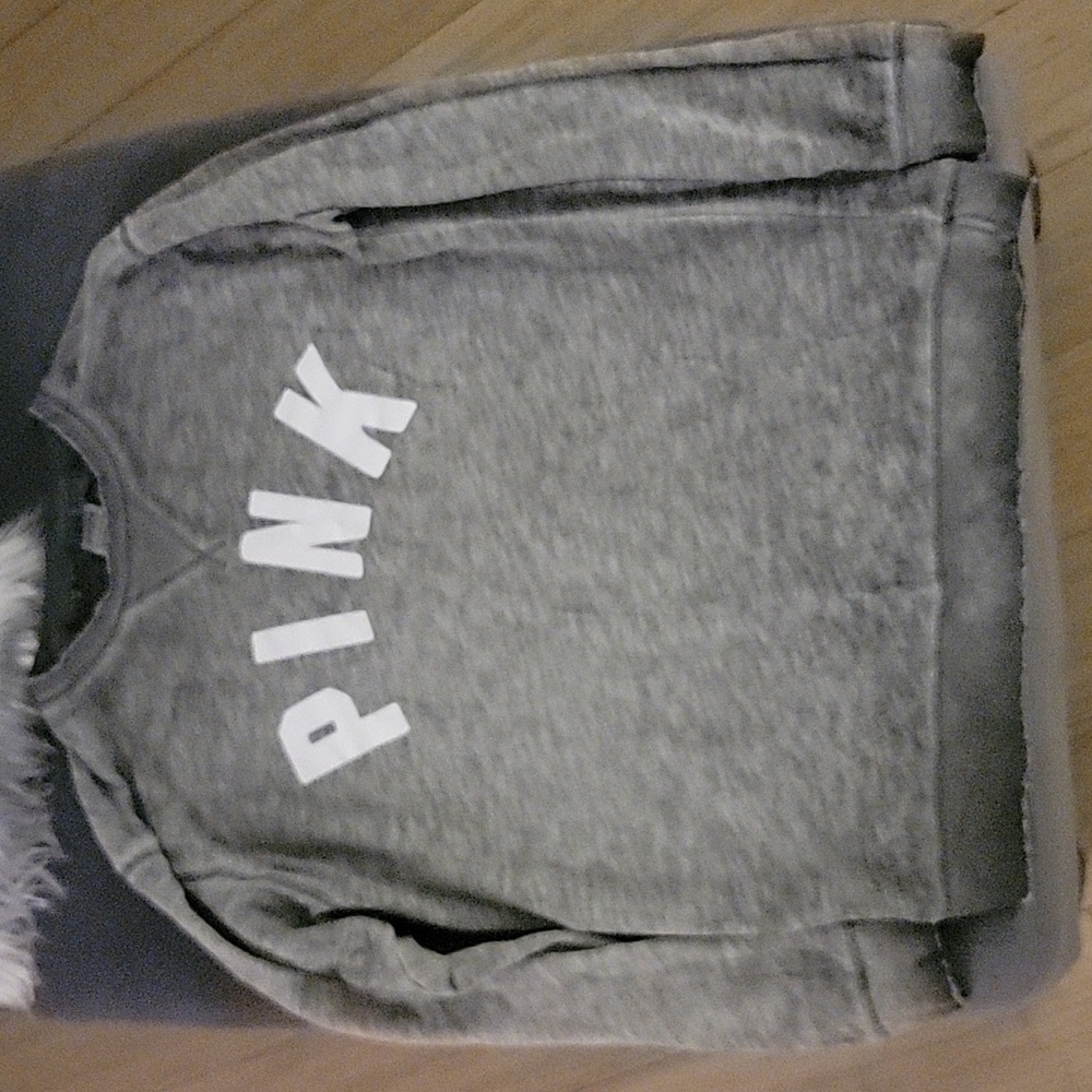 Victoria secret pink. Gray sweatshirt. XS.